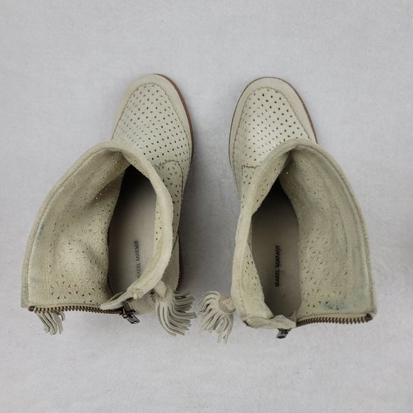Isabel Marant perforated suede Basley tasseled wedge boots/booties womens 36 - Picture 6 of 10